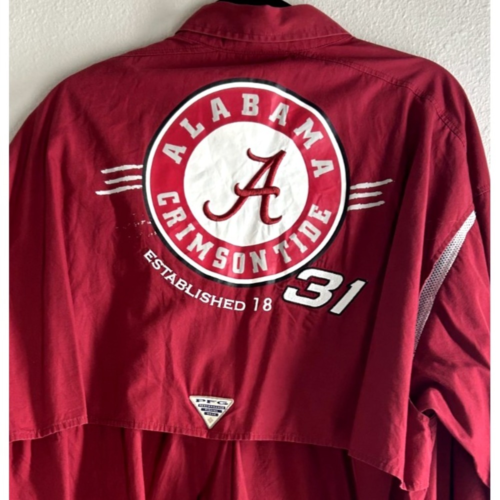 Columbia Fishing Shirt Mens Alabama Crimson Tide PFG‎ Button Down Long Sleeve XL